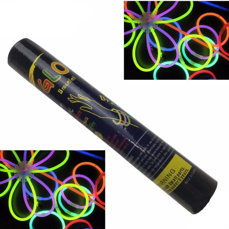 50 GLOW STICKS Party Light Glow In The Dark Rave NECKLACE Disco Bulk Payday Deals