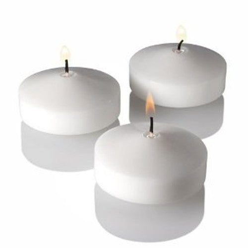 50 Pack of 4 Hour White Floating Candles - 4cm diameter - wedding party decoration Payday Deals