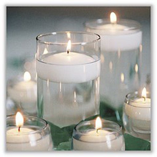 50 Pack of 4 Hour White Floating Candles - 4cm diameter - wedding party decoration Payday Deals