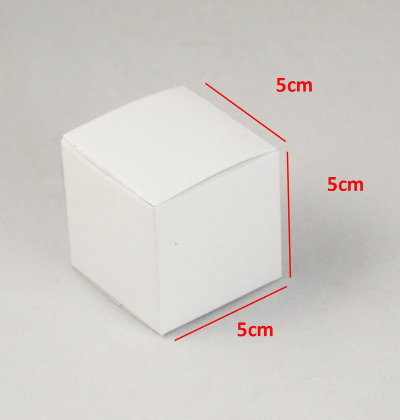 50 Pack of White 5cm Square Cube Card Gift Box - Folding Packaging Small rectangle/square Boxes for Wedding Jewelry Gift Party Favor Model Candy Chocolate Soap Box Payday Deals