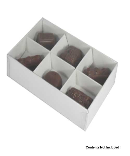 50 Pack of White Card Chocolate Sweet Soap Product Reatail Gift Box - 6 Bay Compartments - Clear Slide On Lid - 12x8x3cm Payday Deals