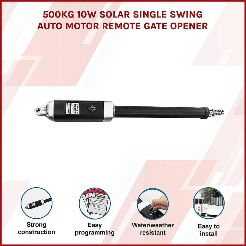 500KG 10W Solar Single Swing Auto Motor Remote Gate Opener Payday Deals
