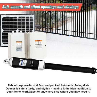 500KG 10W Solar Single Swing Auto Motor Remote Gate Opener Payday Deals