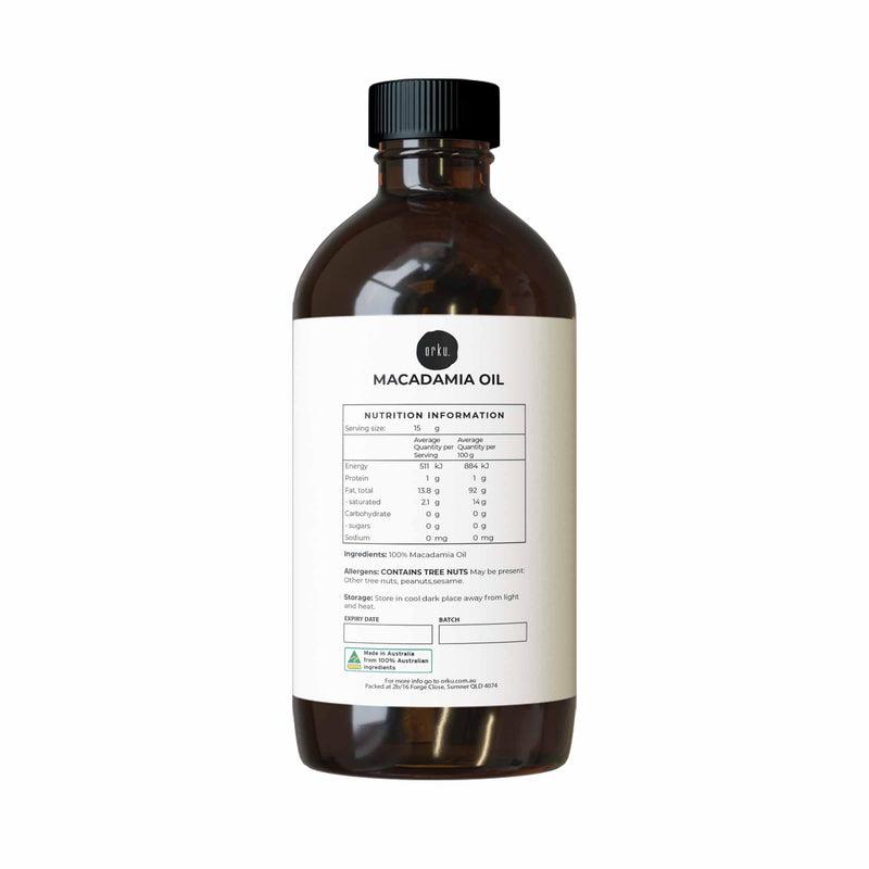 500ml Macadamia Oil - Natural Cold Pressed Food Grade 100% Pure Cooking Oils Payday Deals