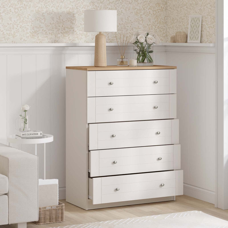 Modern Harriet 5 Chest of Drawers Dresser | Sleek & Stylish Bedroom Storage