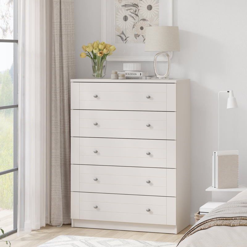 Harriet 5 Drawer Chest of Drawers Dresser Tallboy - Elegant Storage Solution for Compact Spaces