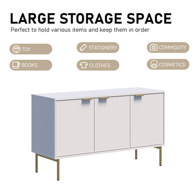 Cora Luxury Buffet Sideboard with 3 Doors  Elegant Storage with Stylish Gold Legs