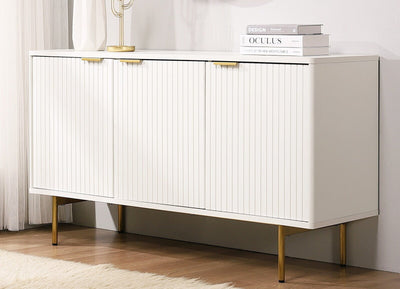 Cora Luxury Buffet Sideboard with 3 Doors  Elegant Storage with Stylish Gold Legs