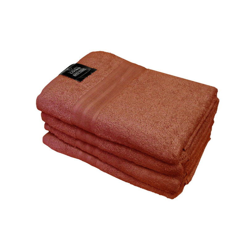 550GSM Set of 4 100% Cotton Terry Bath Towels 70 x 140 cm Ginger Payday Deals