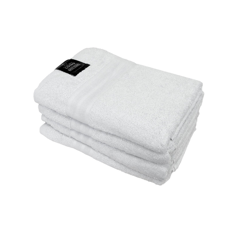 550GSM Set of 4 100% Cotton Terry Bath Towels 70 x 140 cm White Payday Deals