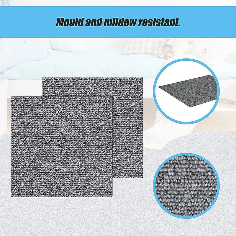 5m2 Box of Premium Carpet Tiles Commercial Domestic Office Heavy Use Flooring Grey Payday Deals