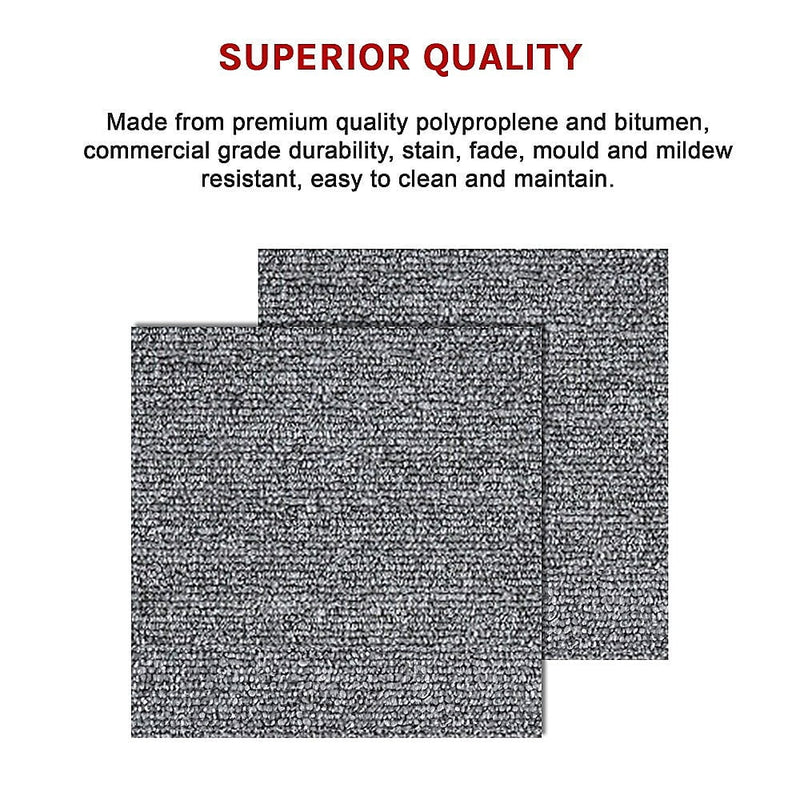 5m2 Box of Premium Carpet Tiles Commercial Domestic Office Heavy Use Flooring Grey Payday Deals