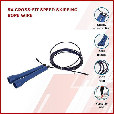 5x Cross-Fit Speed Skipping Rope Wire Payday Deals