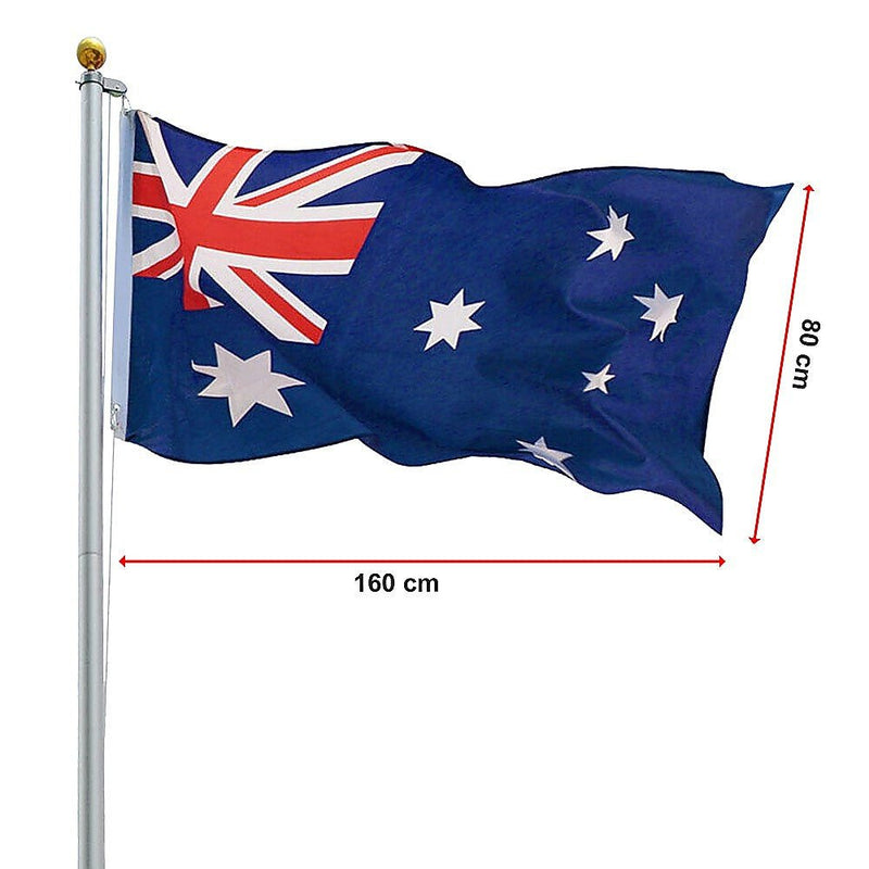 6.0m Flag Pole Full Set / Kit w Australian Flag Payday Deals