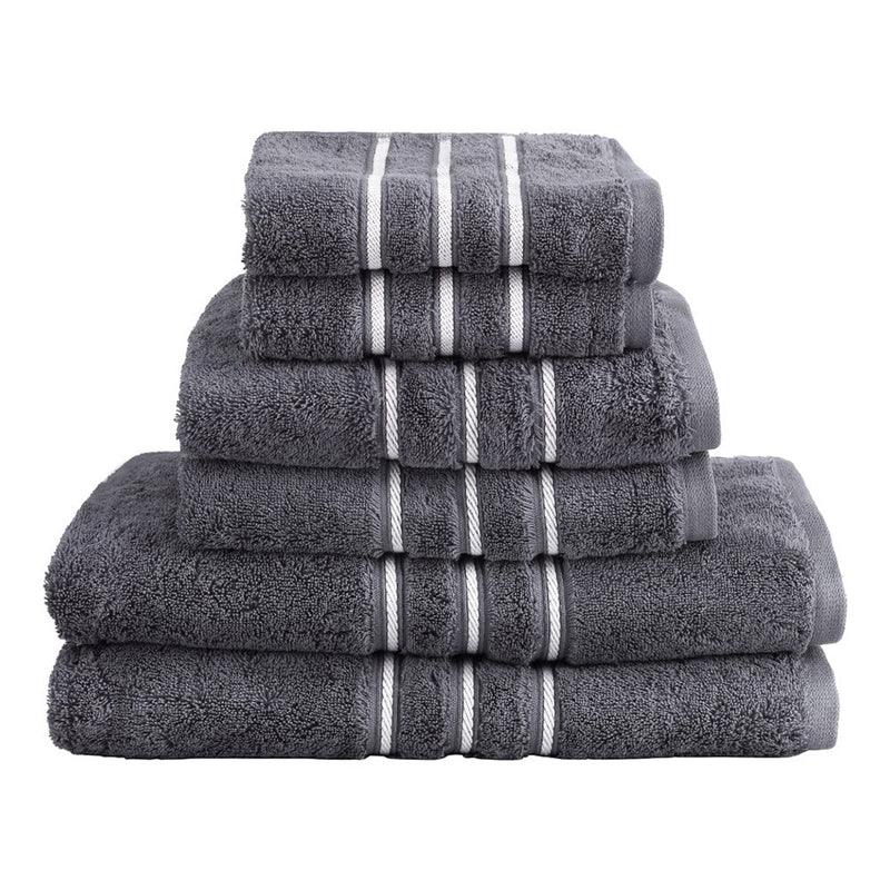 6 Pack Bath Towels Set Cotton Towel Grey Payday Deals