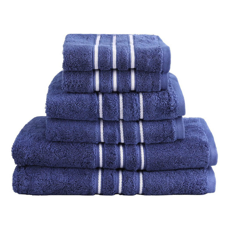 6 Pack Bath Towels Set Cotton Towel Navy Payday Deals