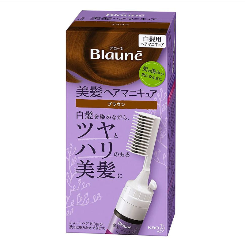 [6-PACK] Kao Japan Blaune Sensitive White Hair Dye 72g with Comb ( 2 Colors Available ) Brown Payday Deals
