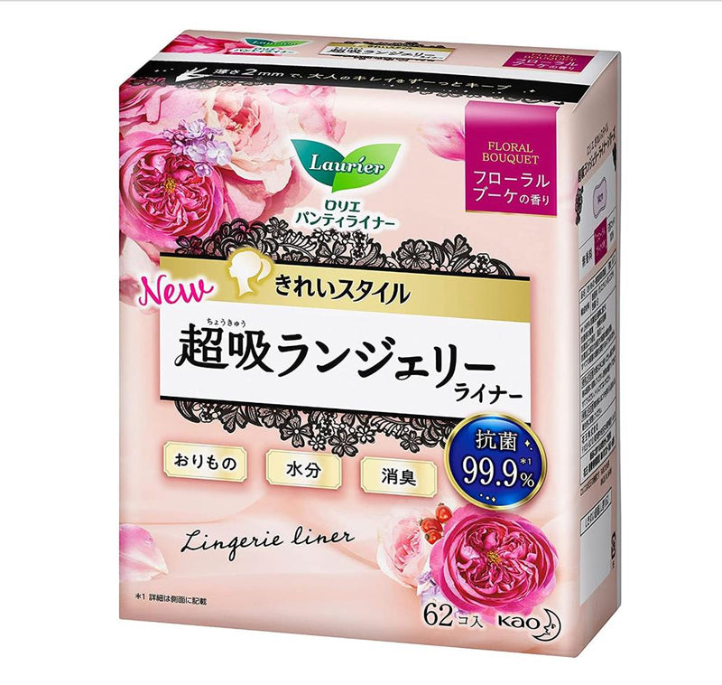 [6-PACK] Kao Japan Laurier Super Absorbent Pads 62pcs Antibacterial Deodorant Dry( 3 Types Available ) Floral  Fragrance Payday Deals