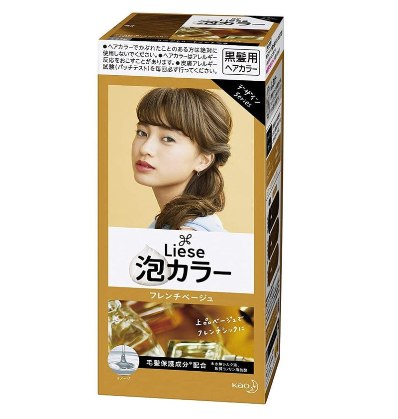 [6-PACK] Kao Japan Liese Black Hair with Foam Hair Dye 108ml (11 Colors Available) French Beige Payday Deals