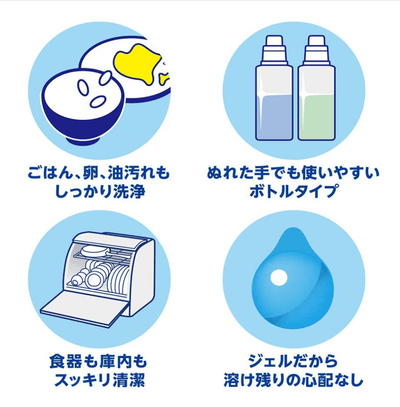 [6-PACK] Lion Japan Detergent for Food Washing Machine Clear Gel Dishwasher Detergent 480g Payday Deals