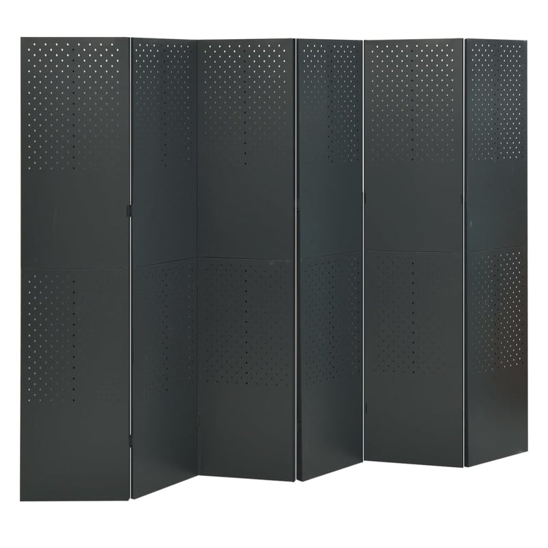 6-Panel Room Divider Anthracite 240x180 cm Steel Payday Deals
