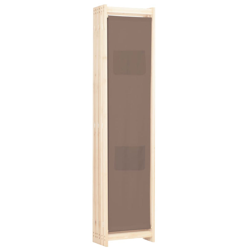 6-Panel Room Divider Brown 240x170x4 cm Fabric Payday Deals