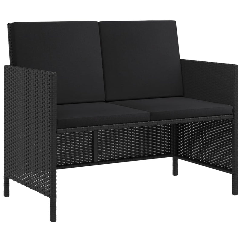 6 Piece Garden Dining Set with Cushions Black Poly Rattan Payday Deals
