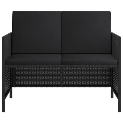 6 Piece Garden Dining Set with Cushions Black Poly Rattan Payday Deals