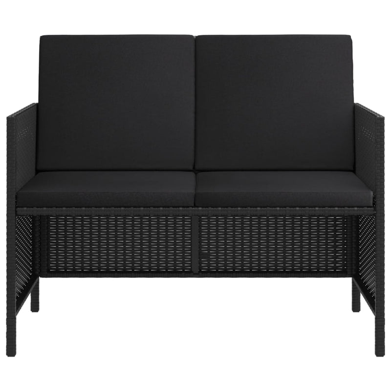 6 Piece Garden Dining Set with Cushions Black Poly Rattan Payday Deals