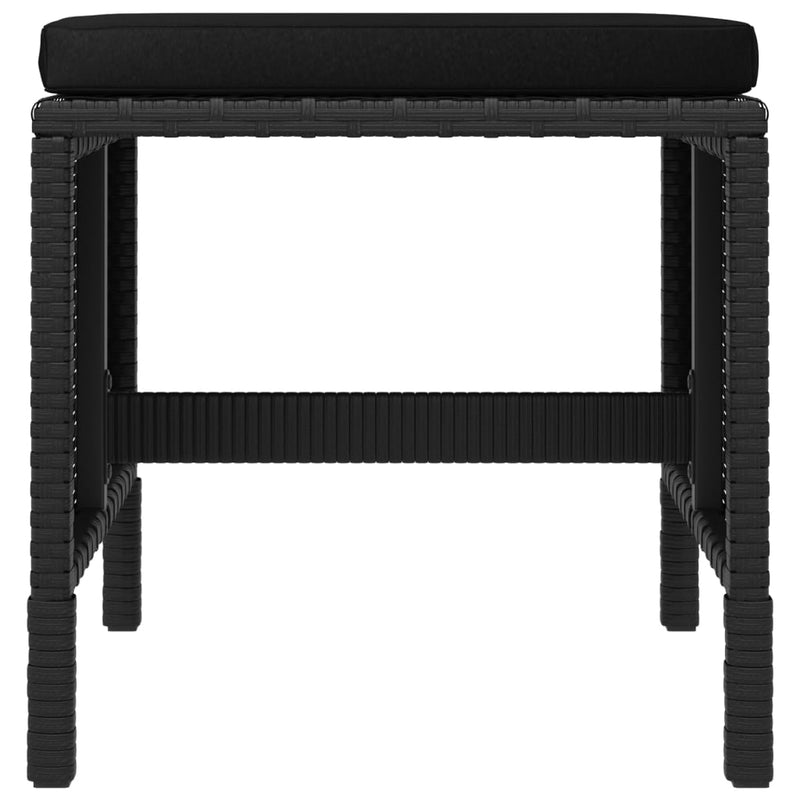 6 Piece Garden Dining Set with Cushions Black Poly Rattan Payday Deals