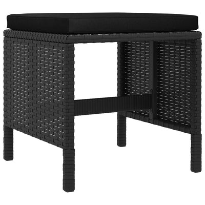 6 Piece Garden Dining Set with Cushions Black Poly Rattan Payday Deals