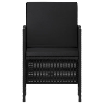 6 Piece Garden Dining Set with Cushions Black Poly Rattan Payday Deals