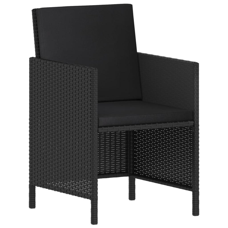 6 Piece Garden Dining Set with Cushions Black Poly Rattan Payday Deals