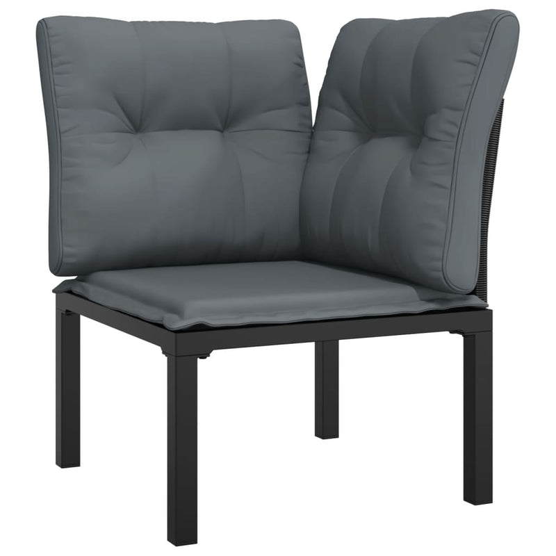 6 Piece Garden Lounge Set Black and Grey Poly Rattan Payday Deals
