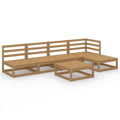 6 Piece Garden Lounge Set Honey Brown Solid Pinewood Payday Deals