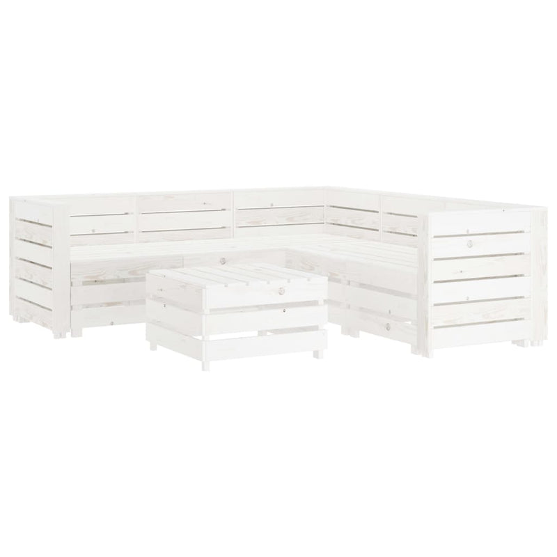 6 Piece Garden Lounge Set Pallets Wood White Payday Deals