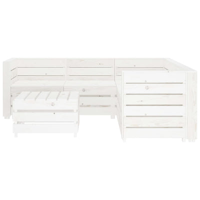 6 Piece Garden Lounge Set Pallets Wood White Payday Deals