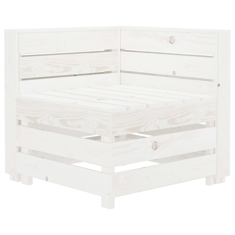 6 Piece Garden Lounge Set Pallets Wood White Payday Deals