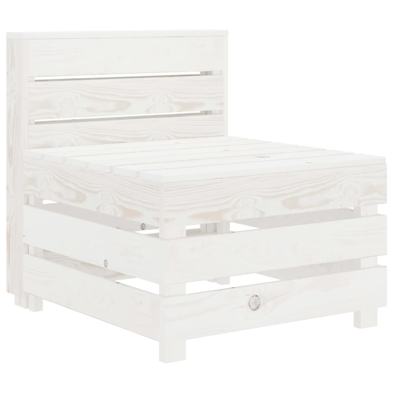 6 Piece Garden Lounge Set Pallets Wood White Payday Deals
