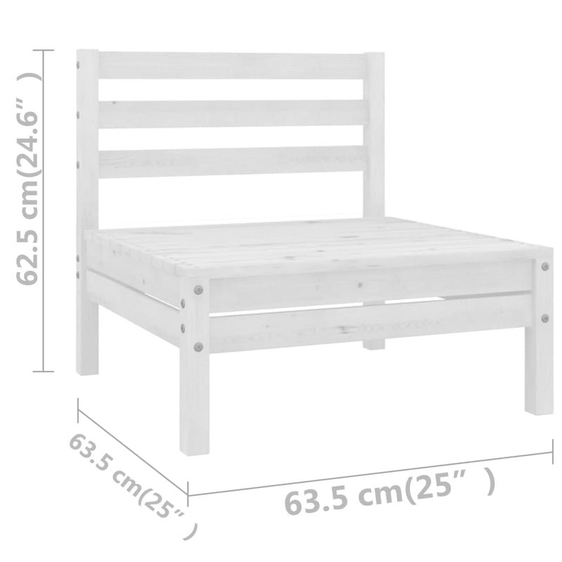 6 Piece Garden Lounge Set White Solid Pinewood Payday Deals