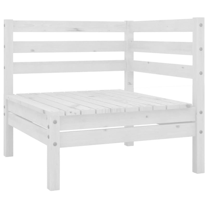 6 Piece Garden Lounge Set White Solid Pinewood Payday Deals