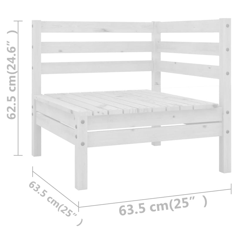 6 Piece Garden Lounge Set White Solid Pinewood Payday Deals