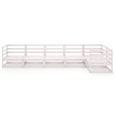 6 Piece Garden Lounge Set White Solid Pinewood Payday Deals