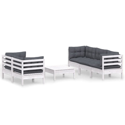 6 Piece Garden Lounge Set with Anthracite Cushions Pinewood Payday Deals