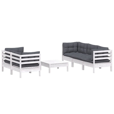 6 Piece Garden Lounge Set with Anthracite Cushions Pinewood Payday Deals