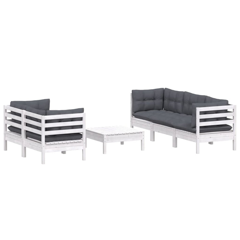 6 Piece Garden Lounge Set with Anthracite Cushions Pinewood Payday Deals