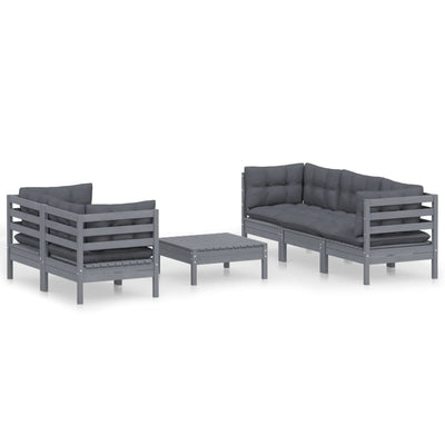 6 Piece Garden Lounge Set with Anthracite Cushions Pinewood Payday Deals