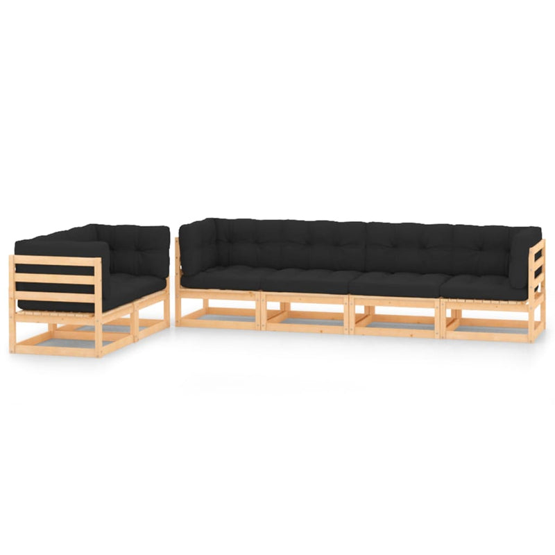 6 Piece Garden Lounge Set with Anthracite Cushions Pinewood Payday Deals