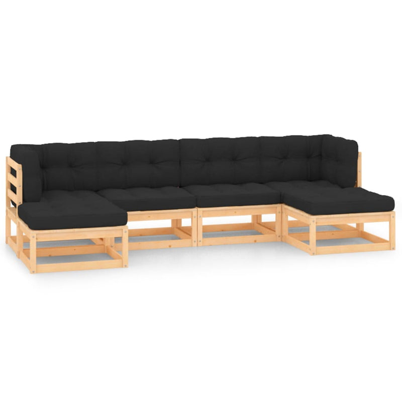 6 Piece Garden Lounge Set with Anthracite Cushions Pinewood Payday Deals