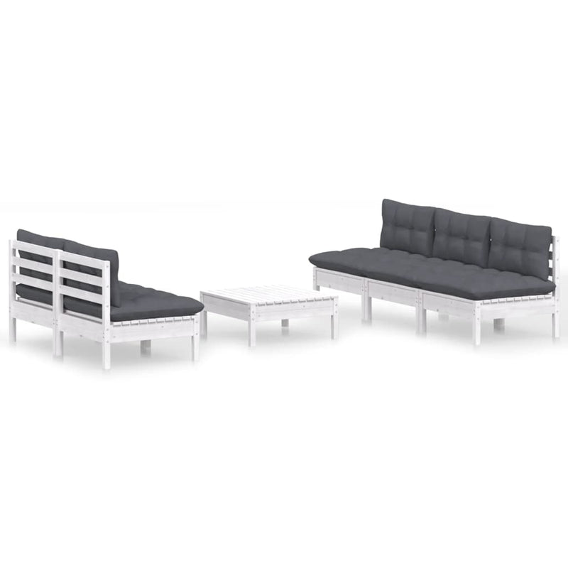 6 Piece Garden Lounge Set with Anthracite Cushions Pinewood Payday Deals